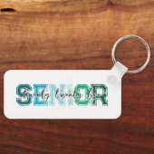 Porte-clés Typographie Senior Bleu Vert 2025 (Recto)