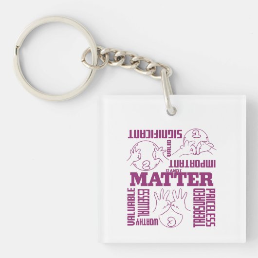 Porte-clés U et I Matt - ASL Empowerment Design (Devant)