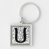 Porte-clés U Monogramm schwarz weiß Schlüsselanhänger (Devant)