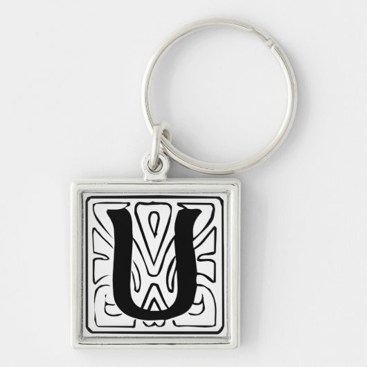 Porte-clés U Monogramm schwarz weiß Schlüsselanhänger (Devant)