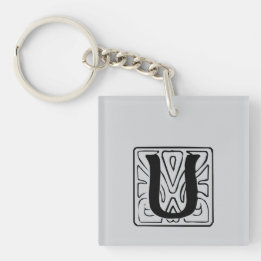 Porte-clés U monogramme noir