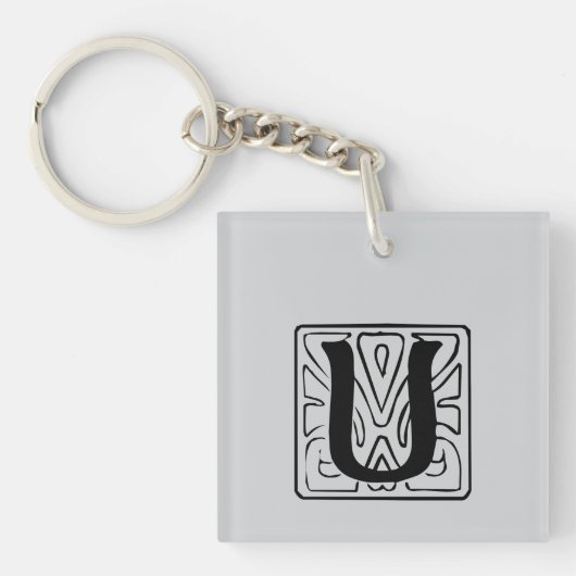 Porte-clés U monogramme noir (Devant)