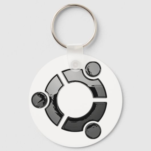 Porte-clés Ubuntu (chrome) (Recto)