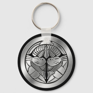 Porte-clés Uesugi Clan Kamon Argent Chrome
