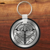 Porte-clés Uesugi Clan Kamon Argent Chrome (Recto)