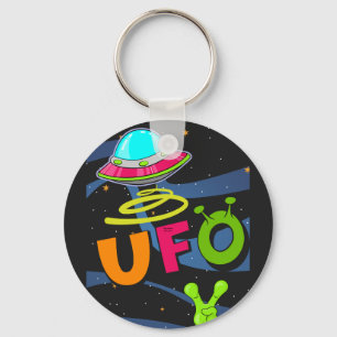 Porte-clés ufo on space dis bonjour