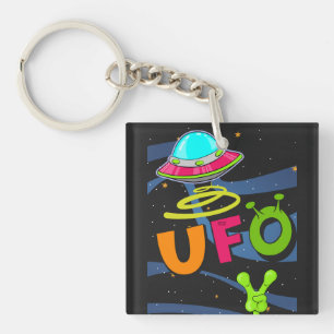 Porte-clés ufo on space dis bonjour