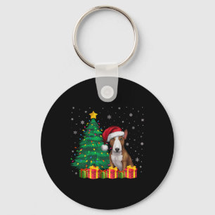 Porte-clés Ugly Bull Terrier Santa Hat Noël Lumières Chien L