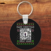 Porte-clés Ugly Christmas Funny Qr President Trump Dance Code (Recto)