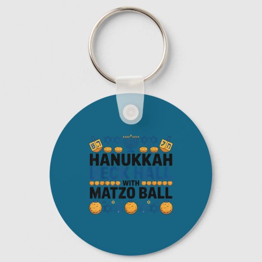 Porte-clés Ugly Hanukkah Deck Hall With Matzo Ball Chanukah  (Recto)