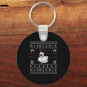 Porte-clés Ugly Xmas Sweater Style Swans Reindeer Christmas  (Recto)