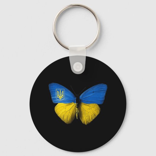 Porte-clés Ukraine Butterfly Ukraine Ukrainien Drapeau Amour  (Recto)
