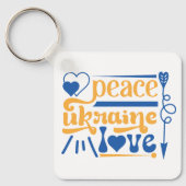 Porte-clés Ukraine Carte couleurs ukrainienne (Recto)