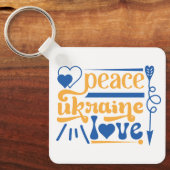 Porte-clés Ukraine Carte couleurs ukrainienne (Recto)