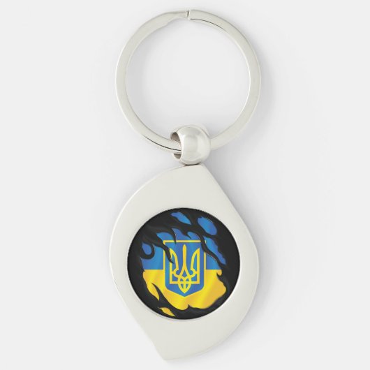 Porte-clés Ukraine déchiré le drapeau (Devant)