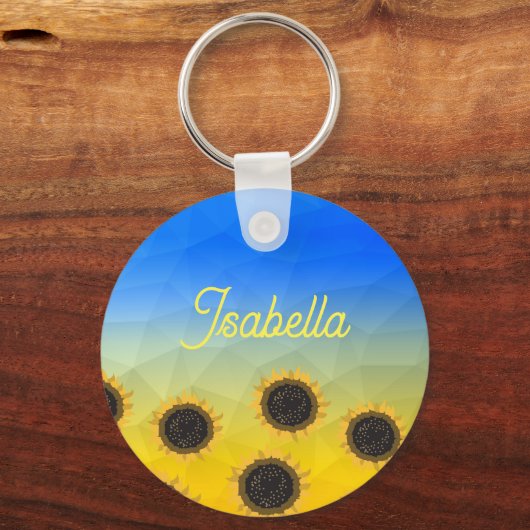 Porte-clés Ukraine geometry mesh pattern Flowers Your name (Verso)