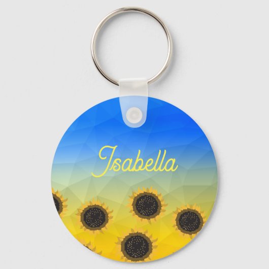 Porte-clés Ukraine geometry mesh pattern Flowers Your name (Verso)