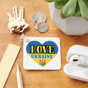 Porte-clés Ukraine Inspiré bleu et jaune