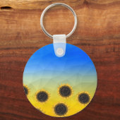 Porte-clés Ukraine jaune bleu géométrie maillage motif Fleurs (Verso)