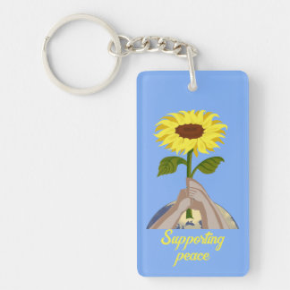 Porte-clés Ukraine "jaune bleu" tournesol de la paix coloré