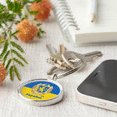 Porte-clés Ukraine & Lviv Area - Coat of Arms, Ukrainian Flag (Côté)