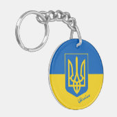 Porte-clés Ukraine patriotique et drapeau ukrainien, tryzub / (Devant gauche)