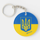 Porte-clés Ukraine patriotique et drapeau ukrainien, tryzub / (Devant)