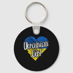 Porte-clés Ukraine pour fille cœur ukrainien drapeau pour fem