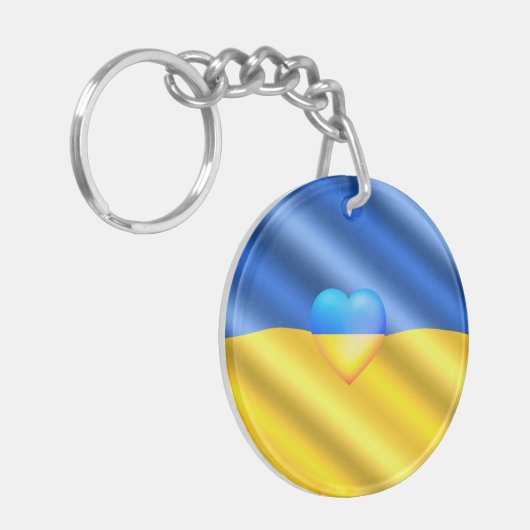 Porte-clés Ukraine - Soutien - Liberté de la paix - drapeau u (Devant gauche)