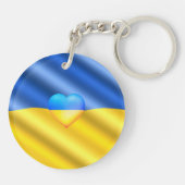 Porte-clés Ukraine - Soutien - Liberté de la paix - drapeau u (Dos)