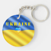 Porte-clés Ukraine - Soutien - Liberté de la paix - drapeau u (Dos)