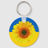 Porte-clés Ukraine Tournesol & drapeau ukrainien / Fleur (Recto)