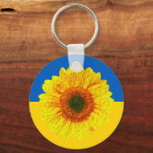 Porte-clés Ukraine Tournesol & drapeau ukrainien / Fleur (Verso)
