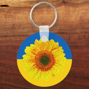 Porte-clés Ukraine Tournesol & drapeau ukrainien / Fleur