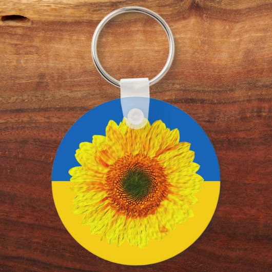 Porte-clés Ukraine Tournesol & drapeau ukrainien / Fleur (Recto)