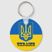 Porte-clés Ukraine, Tryzub, Drapeau ukrainien / Armoiries (Recto)