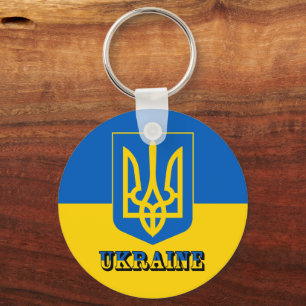 Porte-clés Ukraine, Tryzub, Drapeau ukrainien / Armoiries