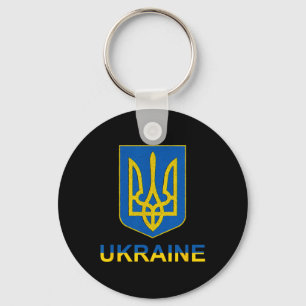 Porte-clés Ukraine Tryzub Emblème Bouclier Conception Couleur