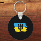 Porte-clés Ukraine Ukrainien Kiev Trysub Drapeau 17 (Recto)