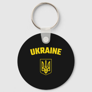 Porte-clés Ukraine. Ukrajina Trzub. Trident ukrainien. Jaune