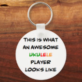 Porte-clés ukulele joueur, génial (Recto)