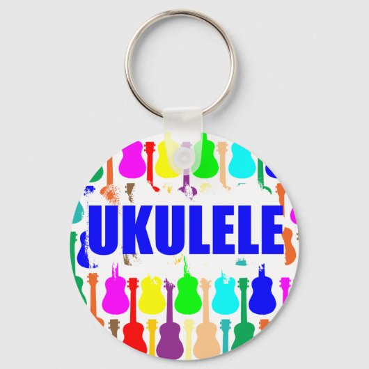Porte-clés Ukuleles arc-en-ciel (Recto)