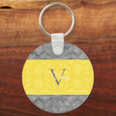 Porte-clés Ultimate Grey et illuminant Monogramme Jaune (Recto)