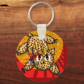 Porte-clés Ultra mignon Anime Leopard Kitty Rainbow Head Band (Recto)