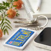 Porte-clés ULTRLND : Plaque minéralogique de bleu de CA 1974 (Devant droit)