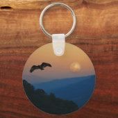 Porte-clés Un aigle monte en pleine lune (Recto)
