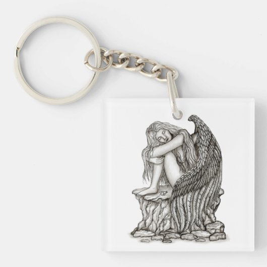 Porte-clés Un ange endormi sur la pierre (Devant)