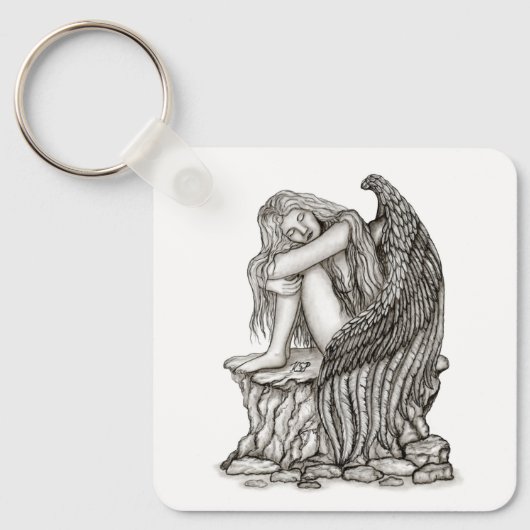 Porte-clés Un ange endormi sur la pierre (Recto)