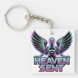 Porte-clés Un ange métallisé brillant avec des ailes, design