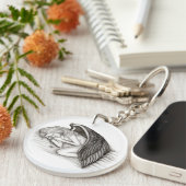 Porte-clés Un Angel endormi, noir et blanc (Devant droit)